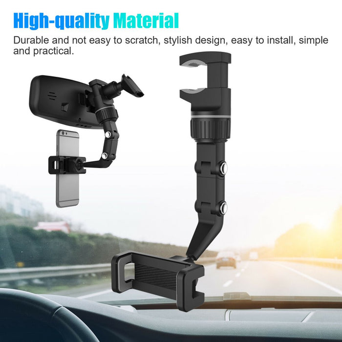 Universal 360° Car Mount Holder Phone Stand Rear-View Mirror Clip for Iphone Samsung Cell Phone GPS