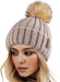 FURTALK Womens Winter Knitted Beanie Hat with Faux Fur Pom Warm Knit Skull Cap Beanie for Women…