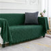 Cotton Geometrical Sofa Cover, Sectional Couch Covers for 1 Cushion Couch Couch Cover Living Room Throws Blankets Sofa Slipcovers, Furniture Protector for Pets (Medium, 71" X 91", Green)