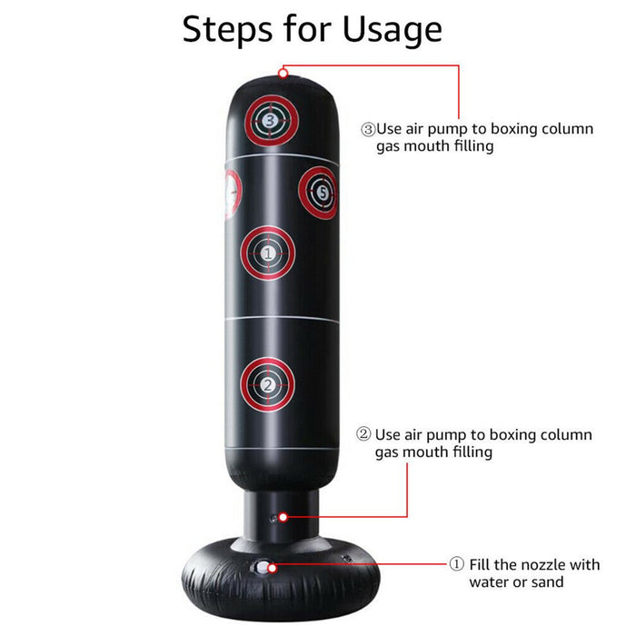 Free Standing Punching Bag,  Heavy Duty Target Stand Punch Bags/Excellent Dummy for Boxing/Kick Boxing/Mixed Martial Arts/Mma Training Equipment