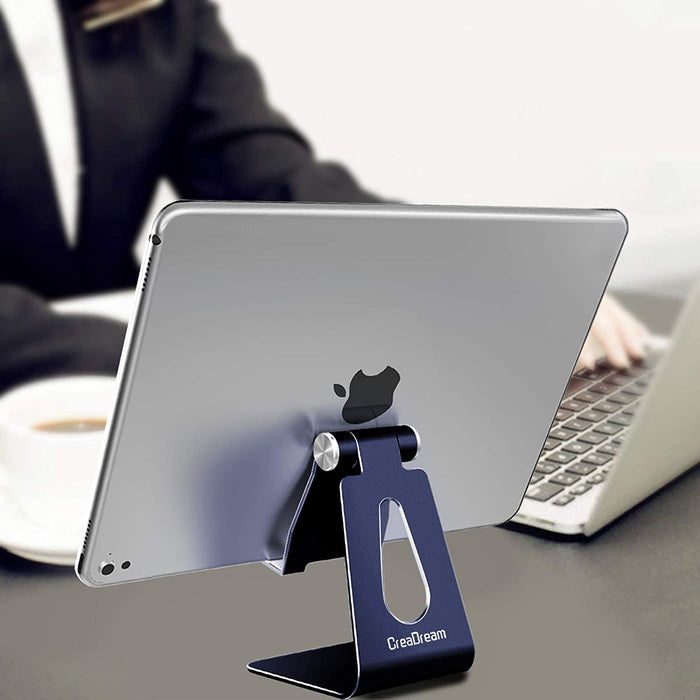 Adjustable Cell Phone Stand, Creadream Phone Stand, Cradle, Dock, Holder, Aluminum Desktop Stand Compatible with Phone Xs Max Xr 8 7 6 6S plus SE Charging, Accessories Desk,All Mobile Phones-Navy Blue