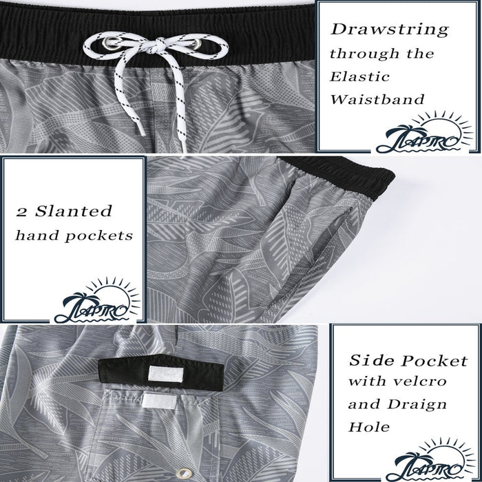 APTRO Mens Swim Trunks Swimming Shorts Board Shorts Quick Dry Summer Beach Shorts Black MK129 2XL