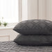 Queen Size Comforter Set Diamond Tufted Design, Lightweight Microfiber Bedding Set, Soft and Fluffy Bed Comforter for All Seasons, Dark Grey