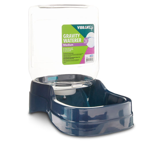 Vibrant Life Automatic Dog Waterer, Blue, Medium, 1.2 Gallons
