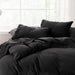 Bedsure Full Size Sheet Sets - Soft 1800 Sheets for Full Size Bed, 4 Pieces Hotel Luxury Black Sheets Full, Easy Care Polyester Microfiber Cooling Bed Sheet Set