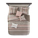 Mainstays 7-Piece Princeton Woven Jacquard Comforter Set, Blush Stripe, Full/Queen