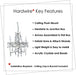 the Original 4 Light Crystal White Hardwire Flush Mount Chandelier H17.5”Xw15”, White Metal Frame with Clear Glass Stem and Clear Acrylic Crystals & Beads That Sparkle Just like Glass
