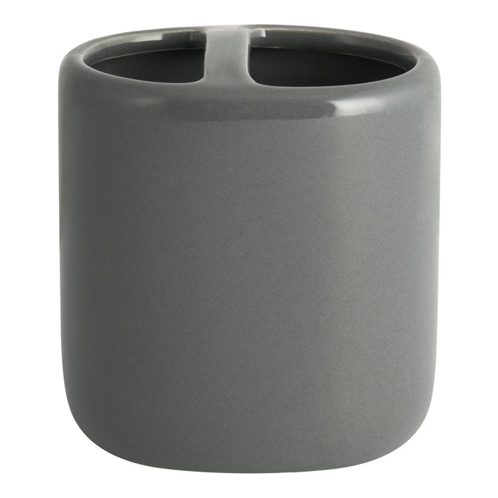 Mainstays Basic Ceramic Toothbrush Holder Light School Grey