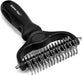 Pet Grooming Brush - Double Sided Shedding and Dematting Undercoat Rake Comb for Dogs and Cats,Extra Wide, Blue, Dog Grooming Brush, Dog Shedding Brush