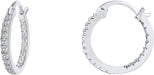 14K Gold Plated 925 Sterling Silver Post Cubic Zirconia Hoop Earrings 30/15Mm