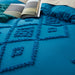 Oli Anderson Tufted Duvet Cover Queen Size, Soft and Lightweight Duvet Covers Set for All Seasons, 3 Pieces Boho Embroidery Shabby Chic Bedding Set (Turquoise, Queen, 90’’ X 90’’)
