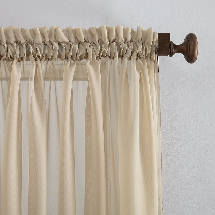 Mainstays Marjorie Sheer Voile Curtain, Single Panel, 59"W X 95"L, Brownstone