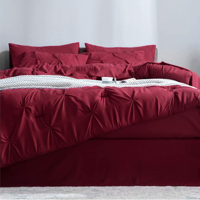 Bedsure Full Size Comforter Sets - Bedding Sets Full 7 Pieces, Bed in a Bag Burgundy Bed Sets with Comforters, Sheets, Pillowcases & Shams,Adult & Kids Bedding