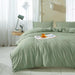 Comforter Set Queen Size Pom, 3 Piece Boho Bed Set, All Season Farmhouse Microfiber down Alternative Bedding Comforter with 2 Pillow Shams, Solid Sage Green Pompom
