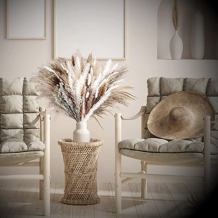 Dried Pampas Grass Decor 60 Pcs DIY Boho Natural Dried Flower Decor Pompous Dried Plants Bouquet for Wedding Vase Home Floral Arrangements