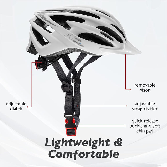 Team Obsidian Airflow Adult Bike Helmet - Lightweight Helmets for Adults with Reinforcing Skeleton - Unisex Bicycle Helmets for Women and Men - Comfortable and Breathable Cycling Mountain Bike Helmet