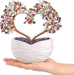 7 Chakra Healing Crystal Heart Money Tree Healing Gemstone Bonsai for Wedding Ceremony Reiki Balancing Energy Meditation Feng Shui Wealth & Good Luck Home Indoor Office Decor 7.87"-8.26"