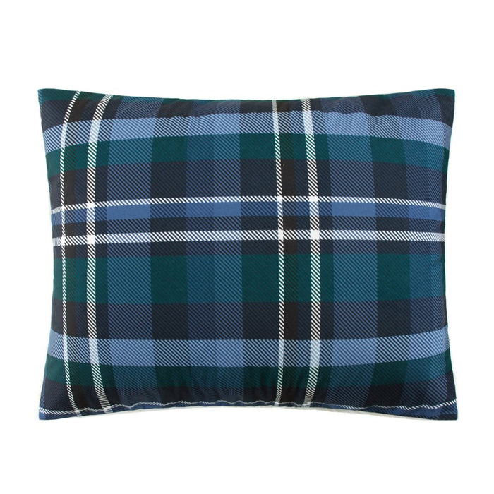 Mainstays Reverse to Sherpa Comforter Set, Full/Queen, Blue Plaid, Patterned Polyester