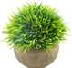 Mini Artificial Plants, Plastic Fake Green Grass Faux Greenery Topiary Shrubs with Grey Pots for Bathroom Home Office Décor, House Decorations (1)