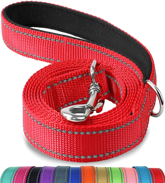 Double-Sided Reflective Dog Leash, 6 FT/5FT/4 FT, Padded Handle Nylon Dogs Leashes for Walking, Training Lead for Small & Medium Dogs, Gray, 5FT