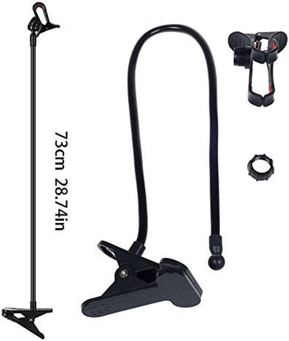 Plastic Flexible Long Arms Gooseneck Clip Clamp Stand Universal Cell Phone Holder - Black