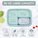 Bento Box Adult Lunch Box, Bento Lunch Box Containers, 50-Oz Bento Box for Kids with Compartments, Sauce Container, Chopsticks and Spork, Green