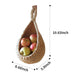 Handmade Woven Hanging Vegetable Fruit Basket Teardrop Shaped Hanging Wall Basket Home Kitchen Storage Holder