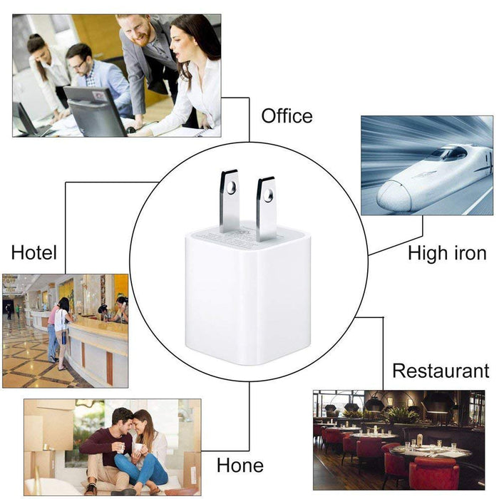 Iphone Charger 2-Pack Charging Cable and USB Wall Charger Power Adapter Plug Block Compatible Iphone X/8/8 Plus/7/7 Plus/6/6S/6 Plus/5S/Se/Mini/Air/Pro Cases, White