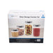 Mainstays Glass Storage Canisters with Stainless Steel Lids, 4 Piece Set