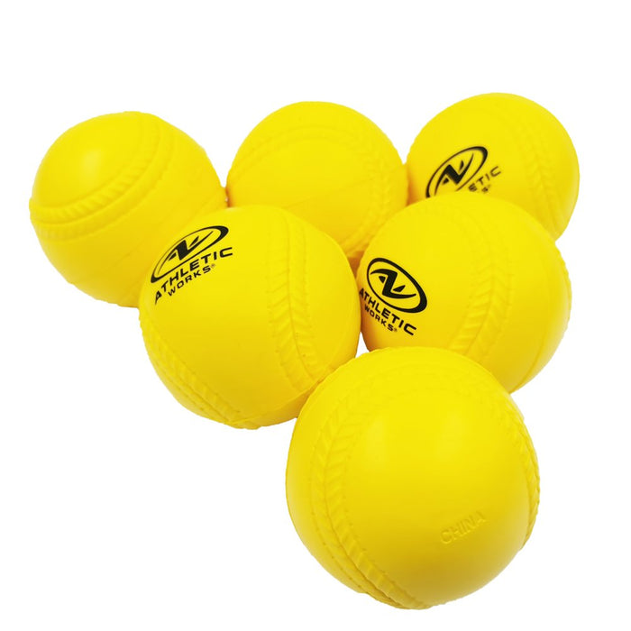 Athletic Works Practice Foam Baseballs, 6 Pieces