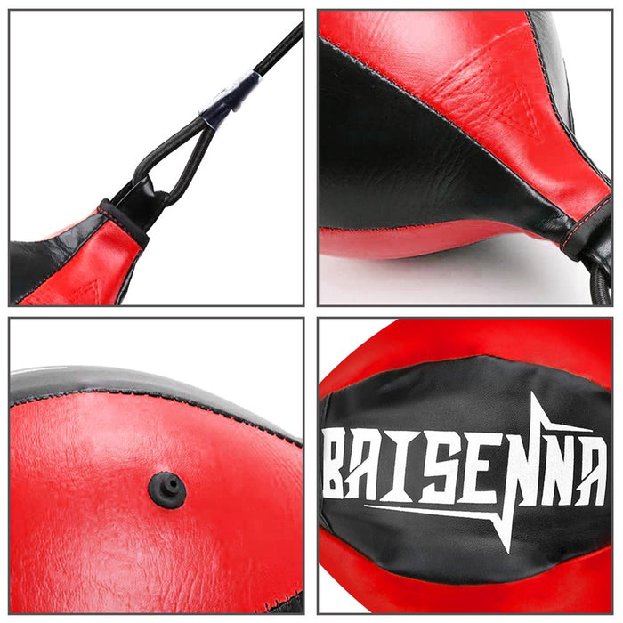 Double End Ball,  Boxing Speed Dodge Training Ball Leather Punch Bag Hanging Speed Ball for Gym Boxing Speed Training, Includes Cords, Stress Relief Exercise Equipment, Adult Kids Men Women