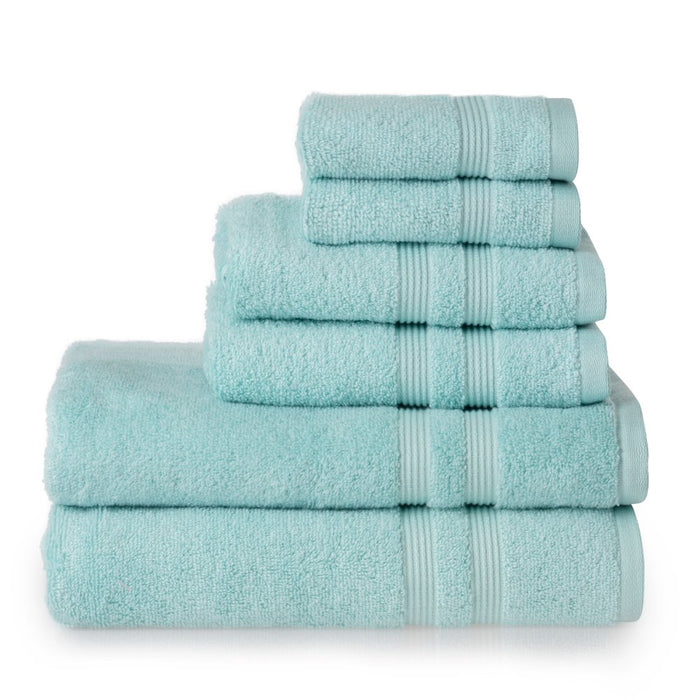 Mainstays Performance 6-Piece Towel Set, Solid Classic Mint