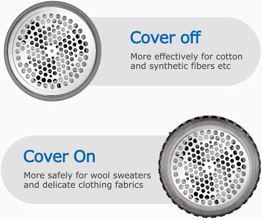 Fabric Shaver and Lint Remover, Sweater Defuzzer with 2-Speeds, 2 Replaceable Stainless Steel Blades, Battery Operated, Remove Clothes Fuzz, Lint Balls, Pills, Bobbles