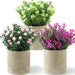 GIRLS Small Fake Plants Set of 3 Home Decor Indoor, Potted Artificial Plant Flowers Living Room Bedroom Bathroom Aesthetic, Mini Faux Plant in Pots for Desk Shelf Office, Purple Pink White