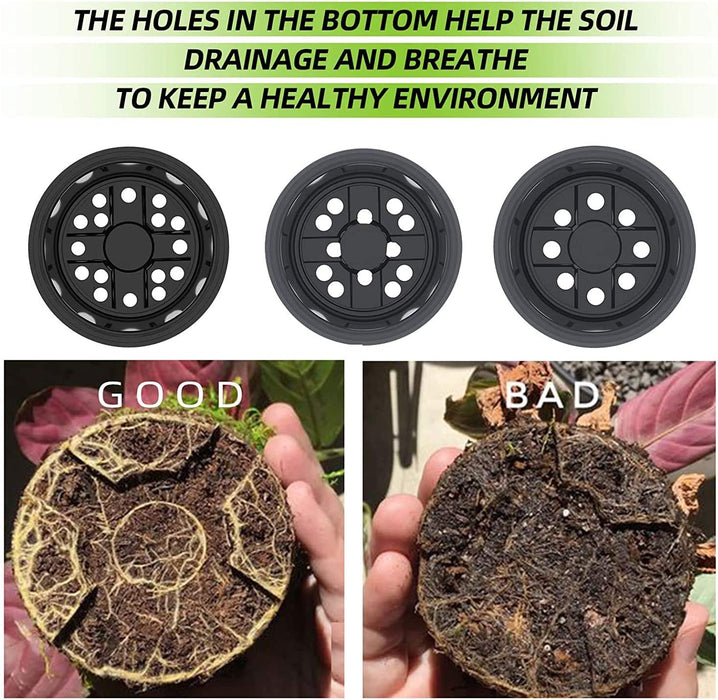 25 Packs 4 5 6 Inch Nursery Pots round Flower Pots Decorative Plastic Pots for Plants with Drainage Hole Seed Starting Pots for Seeding, Succulent(5 Inch, Black)