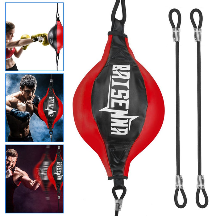 Double End Ball,  Boxing Speed Dodge Training Ball Leather Punch Bag Hanging Speed Ball for Gym Boxing Speed Training, Includes Cords, Stress Relief Exercise Equipment, Adult Kids Men Women