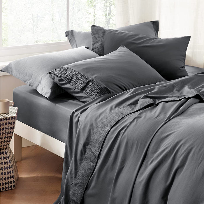 Bedsure Full Size Sheet Sets - Soft 1800 Sheets for Full Size Bed, 4 Pieces Hotel Luxury Grey Sheets Full, Easy Care Polyester Microfiber Cooling Bed Sheet Set
