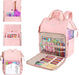 Knitting Bag Backpack, Yarn Storage Organizer Large Crochet Bag Tote Water Resistant Yarn Holder Case for Carrying Projects, Knitting Needles, Crochet Hooks and Other Accessories (Pink)