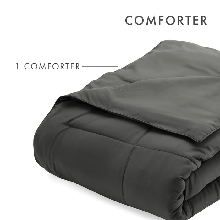 Gray All Season Alternative down Solid Comforter, King/Cal King, by Noble Linens