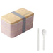 Bento Box 2-Layer Japanese Bento Lunch Box with Partition Board for Adults Kids, Meal Prep Lunch Box Food Containers with Spoon & Chopsticks, Bpa-Free, Microwave Safe