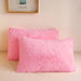3 Piece Fluffy Duvet Cover Set, Luxury Ultra Soft Faux Fur Fuzzy Comforter Cover Set, Velvet Shaggy Plush Furry Bedding Set with 2 Pillow Covers, Zipper Closure, Queen Size, Pink