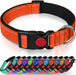 Reflective Dog Collar with Safety Locking Buckle, Adjustable Nylon Pet Collars for Extra Large Dogs, Red