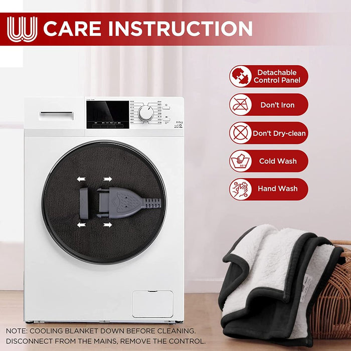 Warmrest Electric Throw Blanket Heated Blanket with 6 Heating Levels and 4 Hours Auto Shut Off, Flannel to Sherpa Super Cozy Heating Blanket, Machine Washable, 50" X 60", Charcoal