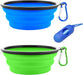 Collapsible Dog Bowls, Portable Travel Dog Bowls, Expandable for Cat Dog Water Bowls Food Feeding, 2 Pack Silicone Pet Bowls with Waste Bag Dispenser