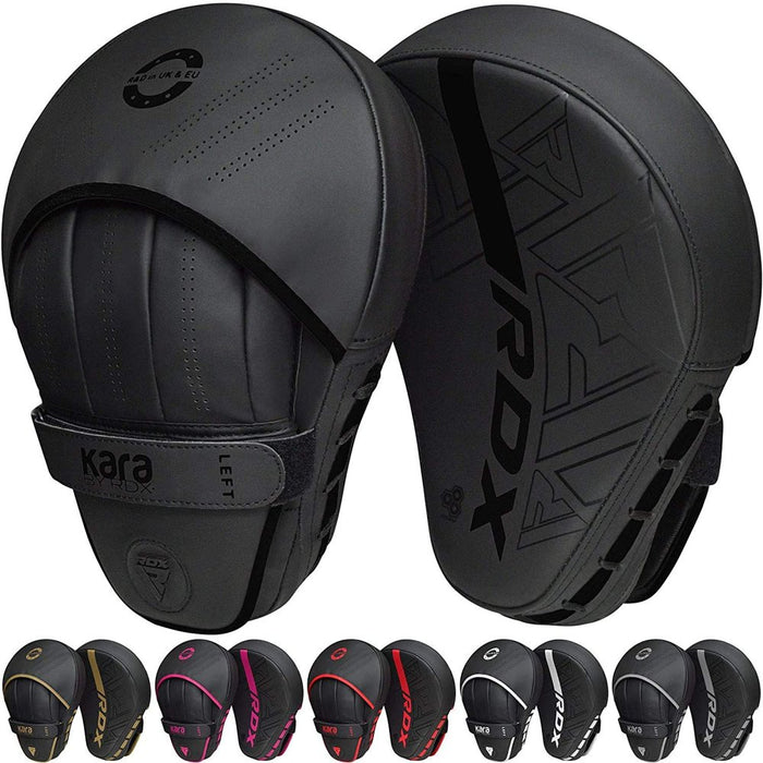 RDX Focus Boxing Punch Mitts, Punching Target, Punching Pad Maya Hide Leather Training Pads, Black