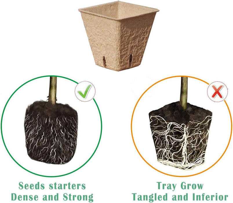 Seed Starter Kit with 100 Peat Pots for Seedlings Seed Starter Tray Plastic Growing Trays 20 Plant Labels Outdoor or Indoor Herb Garden Nursery