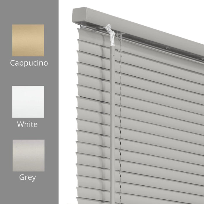 Cordless 1" Vinyl Mini Blinds Gloss Gray (Room Darkening) 16"W X 48"H