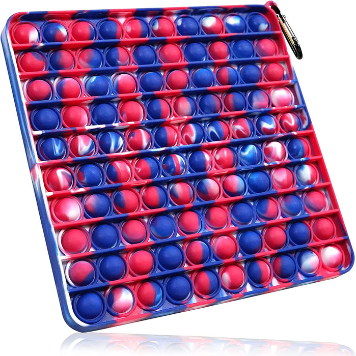 Big Pop It Fidget Toy, Poppers Fidget Toy 100 Pop Bubbles Silicone Pressure Relieving Toy,For Kids Autism and Adult Anxiety Easy to Grasp Pop Silicone Toy