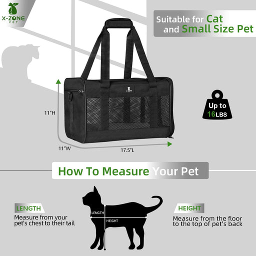 Cat Carrier Pet Carrier Portable Kitten Carrier for Small Medium Cats under 25 Lbs,Cat Carrying Case with Removable Fleece Pad,Airline Approved Soft Sided Pet Travel Carrier