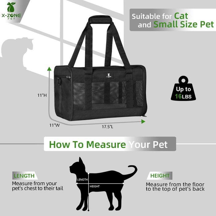 Cat Carrier Pet Carrier Portable Kitten Carrier for Small Medium Cats under 25 Lbs,Cat Carrying Case with Removable Fleece Pad,Airline Approved Soft Sided Pet Travel Carrier